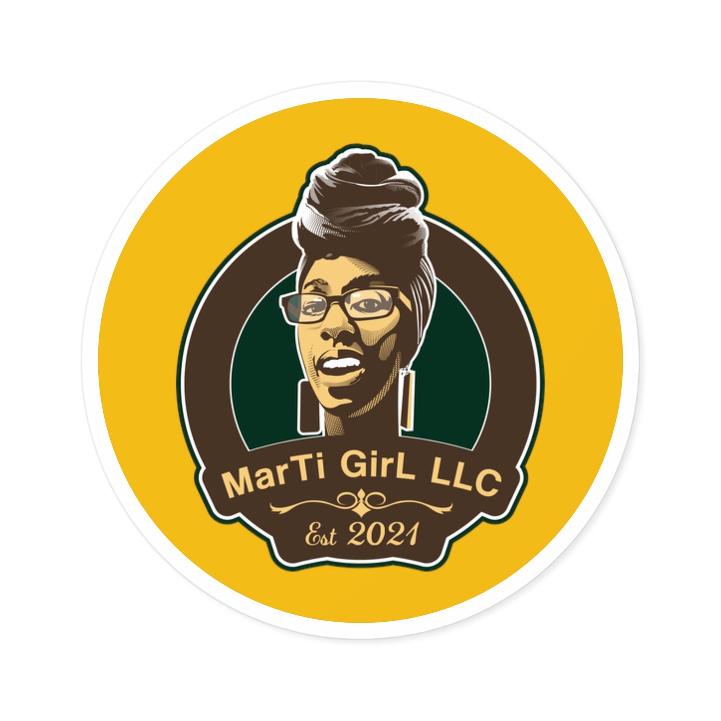 MarTi GirL Logo Round Stickers, Indoor\Outdoor